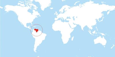 মানচিত্র, ভেনিজুয়েলা অবস্থান বিশ্ব